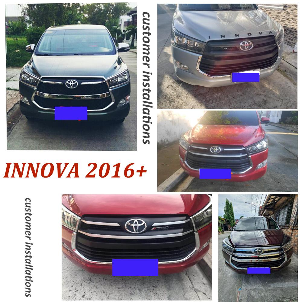 2pcs/set for Toyota Innova 2016 2017 2018-2022 Modification ABS Chrome Car Front Grill Net Trim Sticker Decoration Accessories
