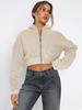 Streetwear Womens Short Sleeve Hoodie With Zipper For Fall Winter Casual Wear