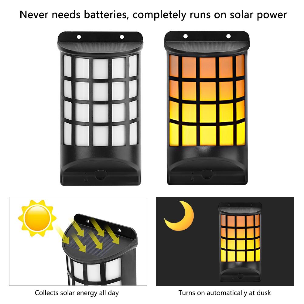 Солнечные мерцающие огни факела IP65 водонепроницаемые светодиоды уличный декор настенный светильник