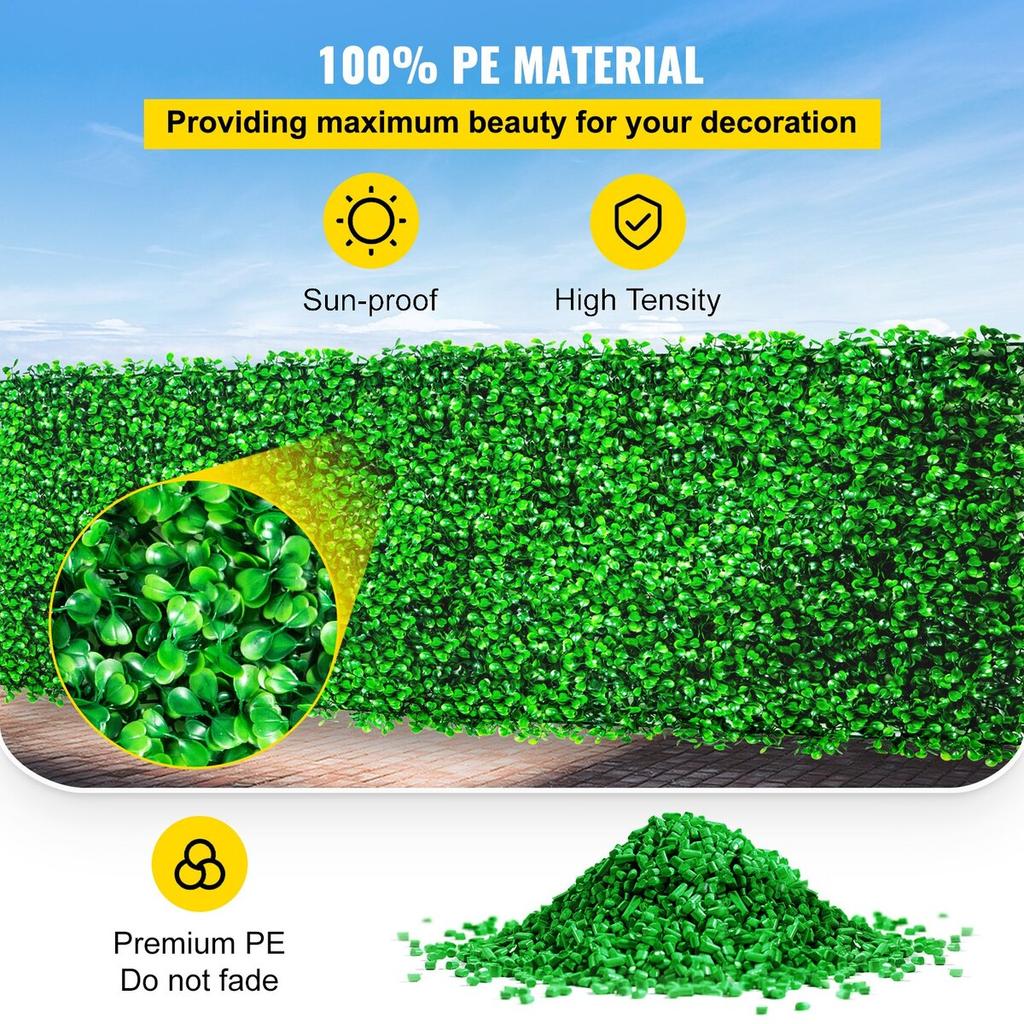 Artificial Boxwood Panel UV 6pcs Boxwood Hedge Wall Panels, Artificial Grass Backdrop Wall 20" X 20" 4 cm Green Grass Wall, Fake Hedge for Decor