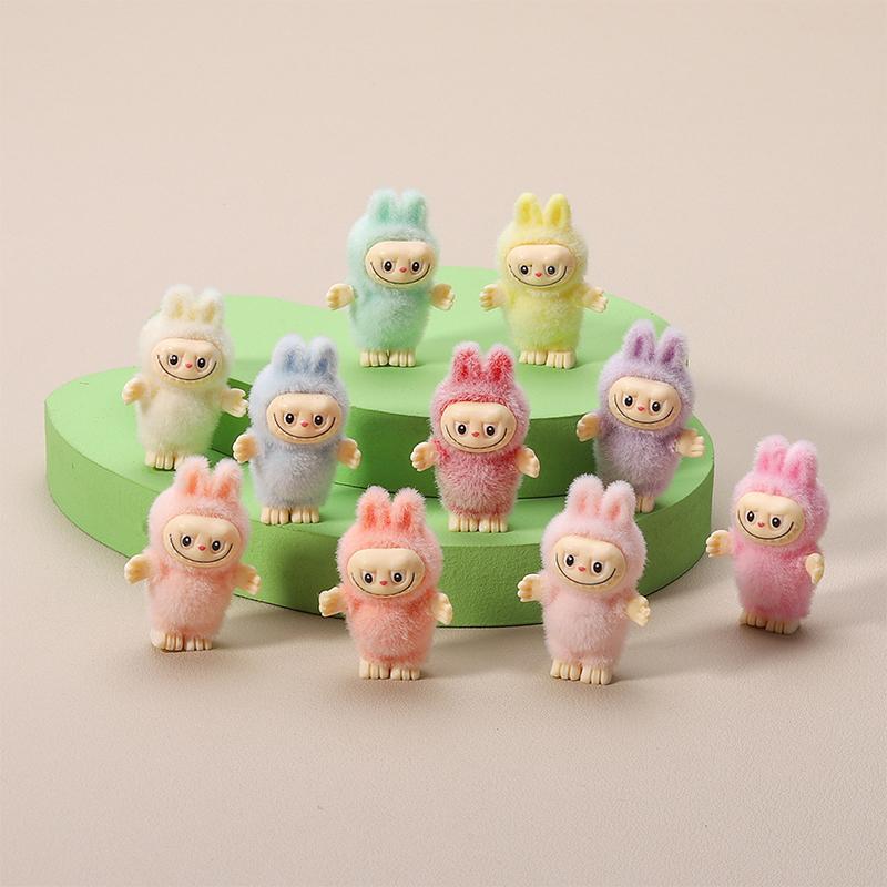 Мультяшная стадо Лабубу, фигурка монстра, игрушка, милая модель, кукла, украшение, брелок для ключей, микро-ландшафтный дизайн, украшение для дома и автомобиля