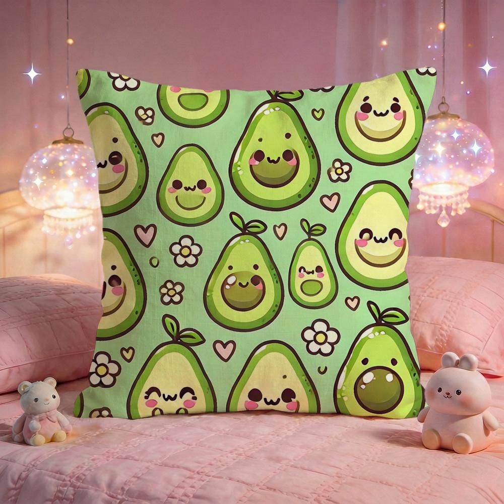 Fresh Avocado Fun Cushion Cover Premium Comfort Reversible Pillow Cove Two in One Design for Any Room Car Interior