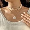 3 Layers Shell Pendant Necklace Bohemian Clavicle Chain Vintage Sweater Chain  Beach