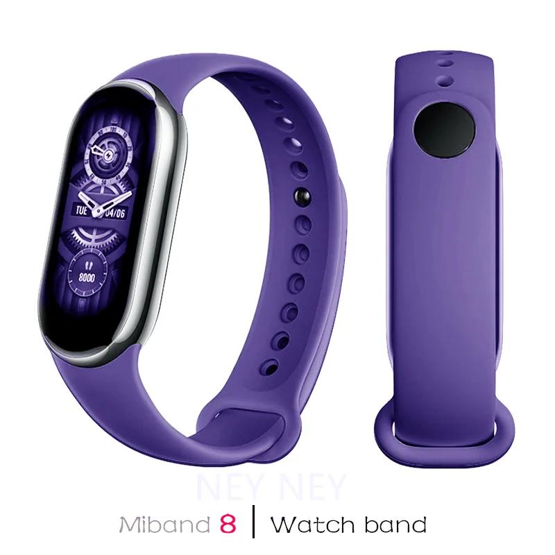 Спортивный ремешок для Xiaomi Mi band 8-9 NFC, сменный ремешок miband8, силиконовый браслет, умный браслет 8, водонепроницаемые ремешки для часов, аксессуары