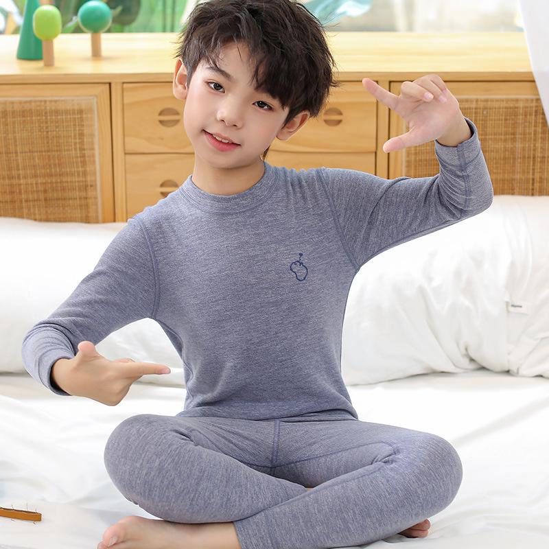 Детский термобелье из шелка и шерсти: Осенняя одежда и брюки для мальчиков и девочек, облегающие пижамы.