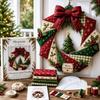 Pre-Cut Fabric Strips Fabric Poke Wreath DIY Kit Christmas Wreath Making Set  Beginner-Friendly