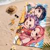 Милый чиби аниме K-pop девушки с принтом Пляжное полотенце Банное одеяло Портативный Декор Подарок для фанатов Детей Девочек Бассейн Пикник Летние путешествия