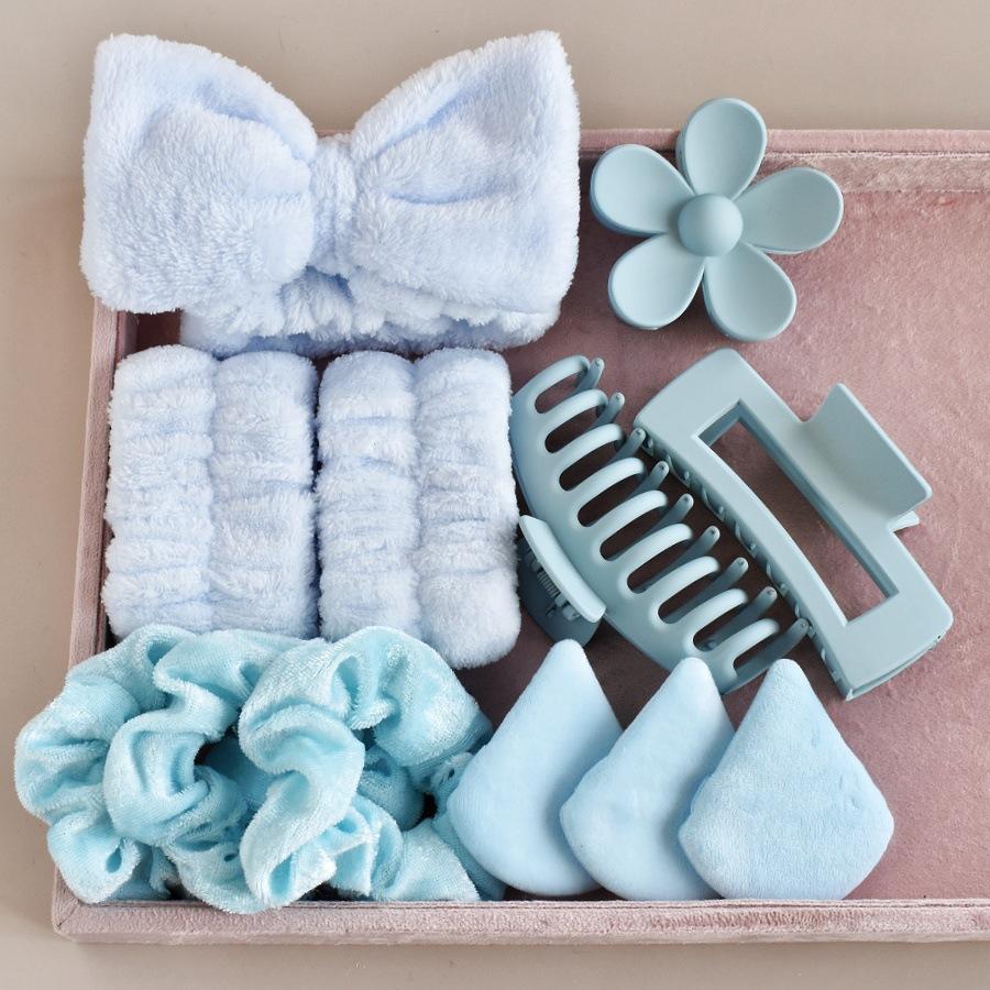 Мягкая повязка на голову с бантом, туалетная резинка, многоцветная, матовая, с матовым покрытием, большая заколка, высокоэластичная резинка для волос, набор из 16 штук