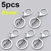5/10pcs Lobster Clasps Lanyard Snap Hooks with Key Rings Metal Key Chain Lobster Claw Clip Hook for Keychains Jewelry DIY Crafts