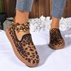 Модная женская обувь 2024 года, высококачественные женские туфли-лодочки без застежек, повседневные туфли-лодочки больших размеров, женские туфли с леопардовым принтом и круглым носком, с мягкой подошвой