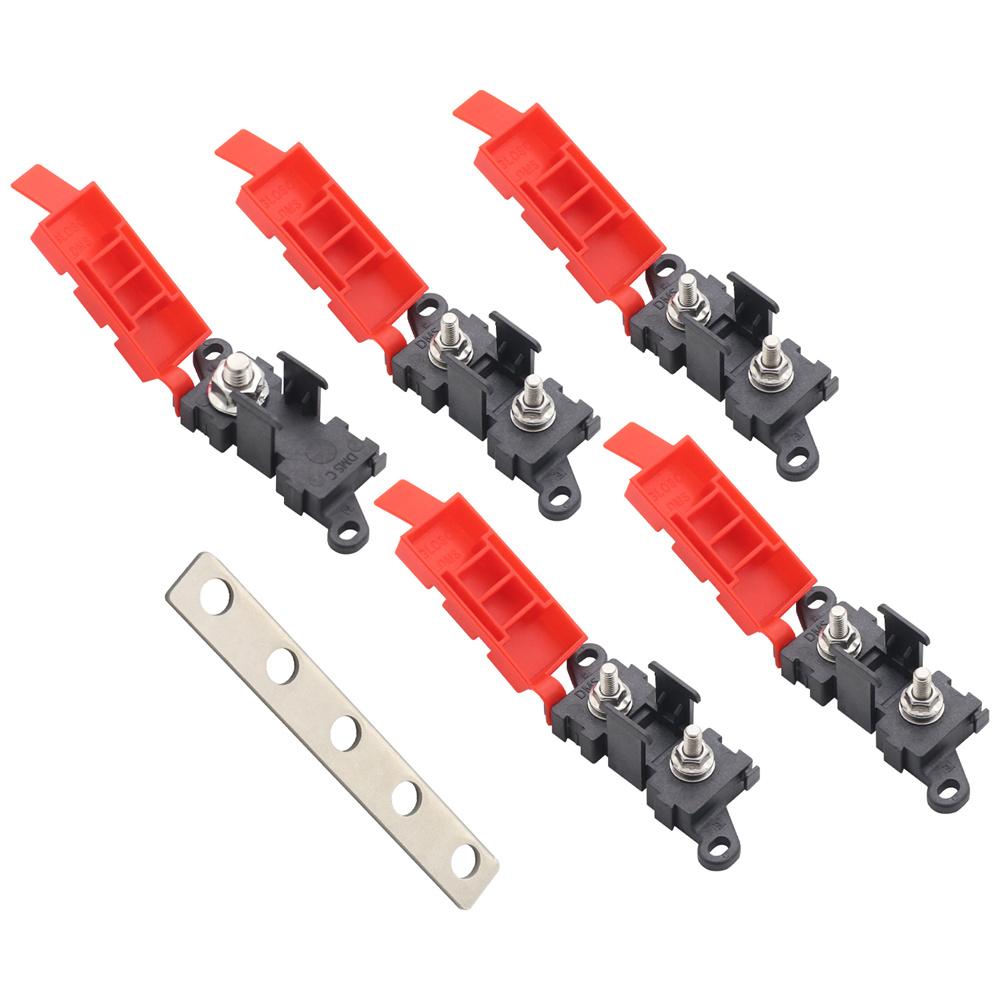 Car Distribution Block 1 In 4 Out 4-way Fuse Holder 200A Multi-pole Fuse Block