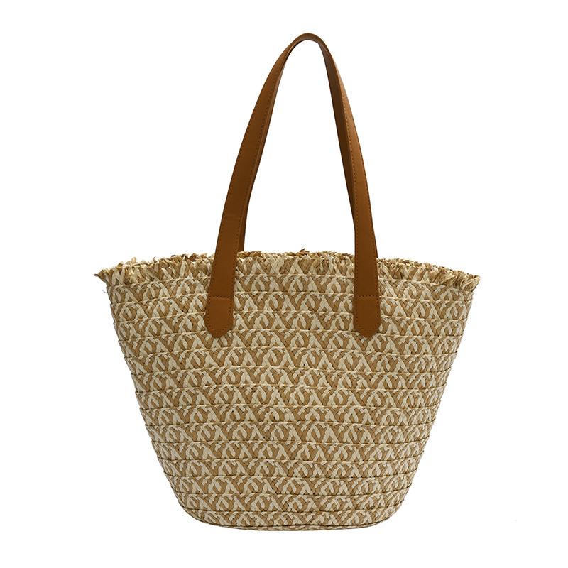 Плетеная корзина женская сумка с верхней ручкой сумка большая соломенная портативная сумка через плечо пляжная сумка-шоппер высокого качества женская сумка
