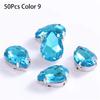 50Pcs/Pack Teardrop Shape Glitter Sewing Rhinestones Diamond Beads Ornament  For Needlework