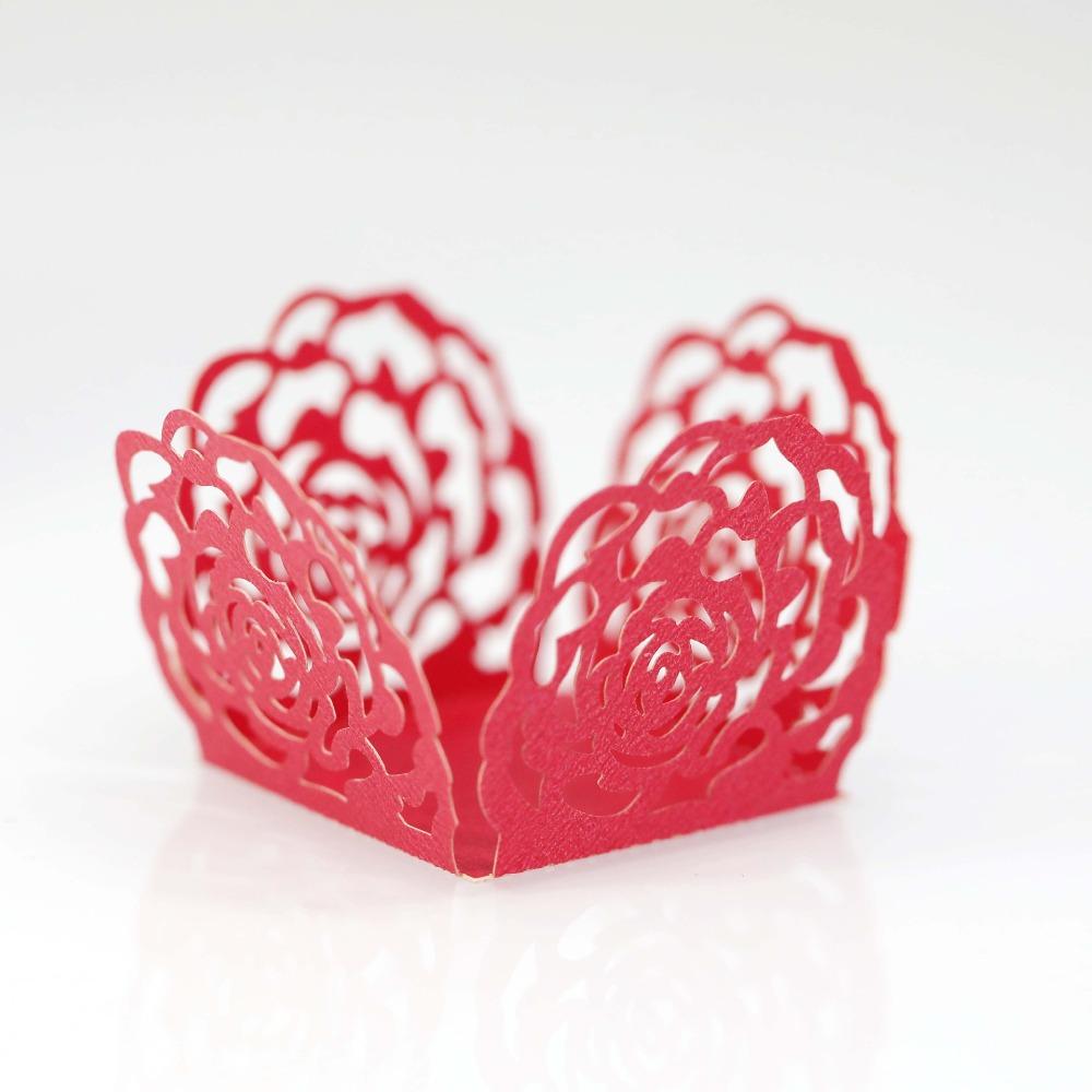 50pcs Hollow-Out Chocolate Candy Cups Chocolate Packing Truffle Wrappers Wrapping Paper Wedding