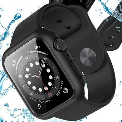 Case Glass For Apple Watch 4/5/6/7/Se 44mm 2in1 Case Strong