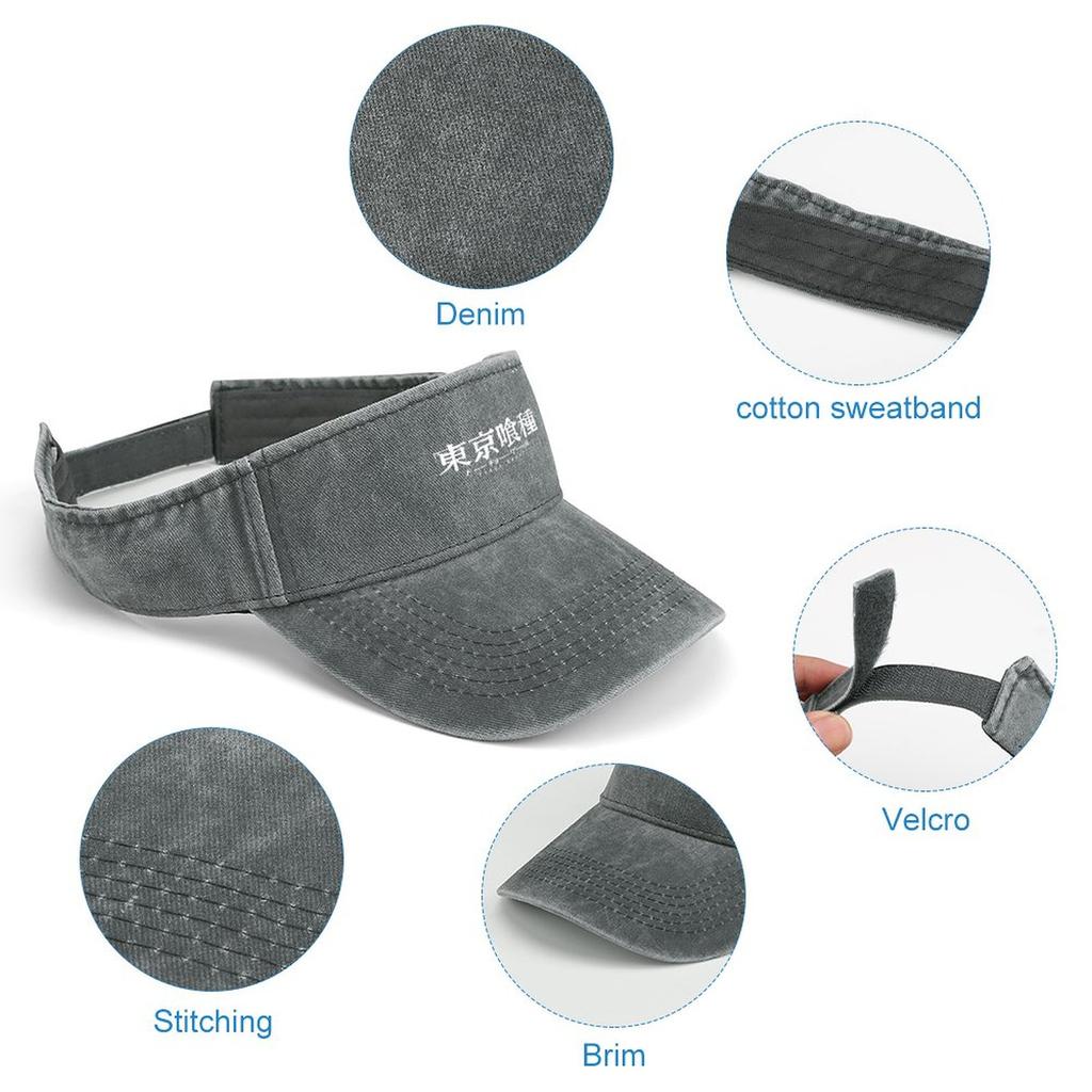 Аниме Манга Кен Канеки Токийский Гуль Солнцезащитный козырек Дырявый Топ Ковбойские Шляпы унисекс Женские Спортивные Бейсбольные Теннисные Кепки с Открытым Верхом Пользовательская Шляпа