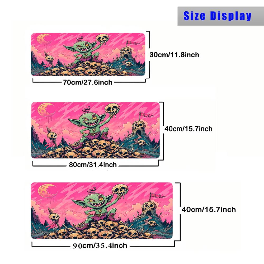 Goblin Skull Mountain Gaming Horror Mouse Pad Playmat 24"X14" MTG TCG Office Desk Mat for Work Game PC Laptop Carpet MousePad