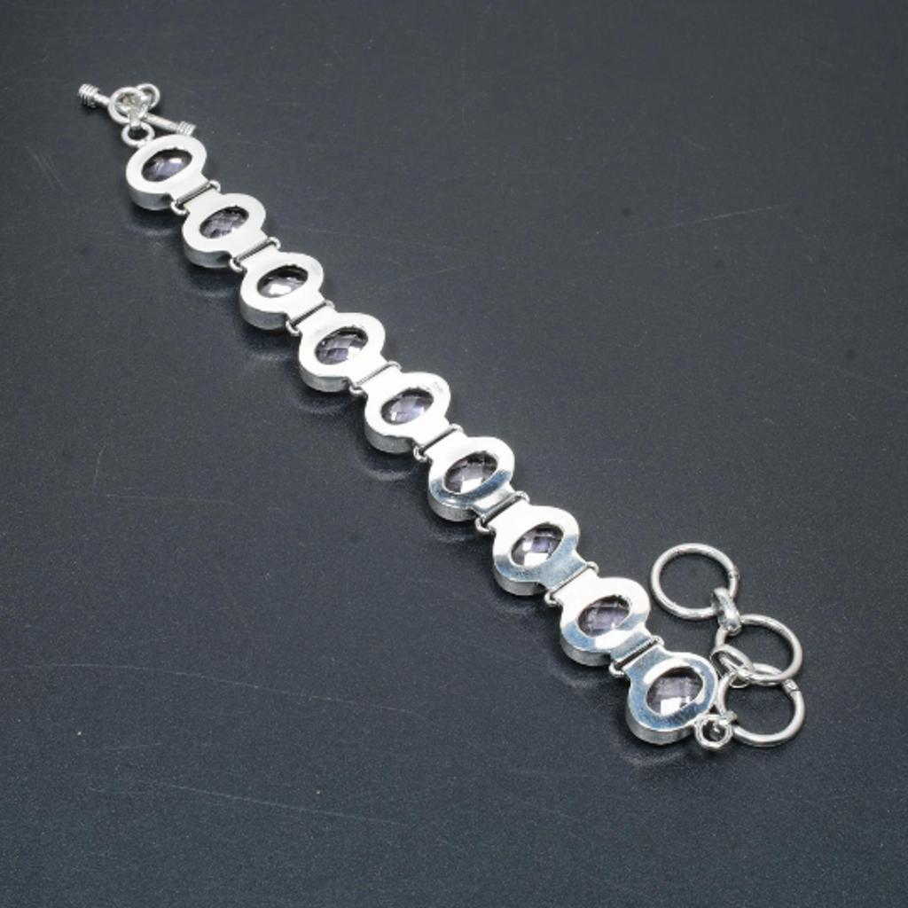 Pink Kunzite Bracelet Pink Kunzite Gemstone Handmade 925 Sterling Silver Bracelet Pink Kunzite Bracelet For Gift Kunzite Bracelet For Her