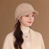 In the elderly hat women's autumn and winter fleece thickened warm ear protection knitted rabbit hair old lady fisherman hat tide