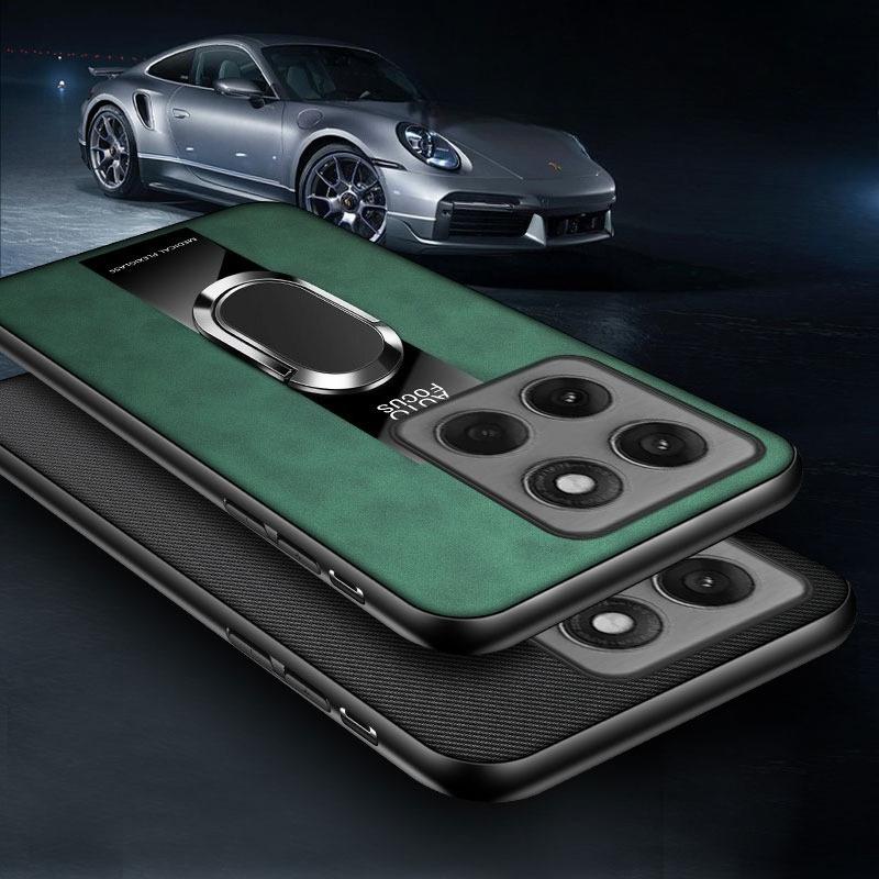 Sheepskin Cases for Honor 400 Smart Magnetic Ring Holder Cover for Honor X7D 4G 5G PU Leather Shockproof Stand Case Bumper Shell