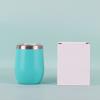 50pcs Custom 12oz Double Wall Stainless Steel Wine Tumbler Insulated Vacuum Egg Shape Wine Tumbler with Sliding Lids