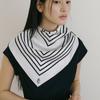 AVVINA PELLE Logo Modern Square Silk Scarf 70 - Ivory/Black