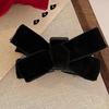 2PCS Small Bow  Hair Claw Black Velvet Claw Clip Fashion Princess Hair Clip  For Women and Girls