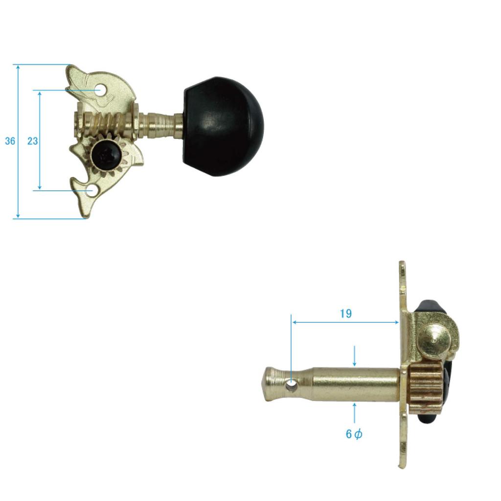 MAHALO Ukulele Thread Winder 4 Pieces 1SET UMH100G GD/BK