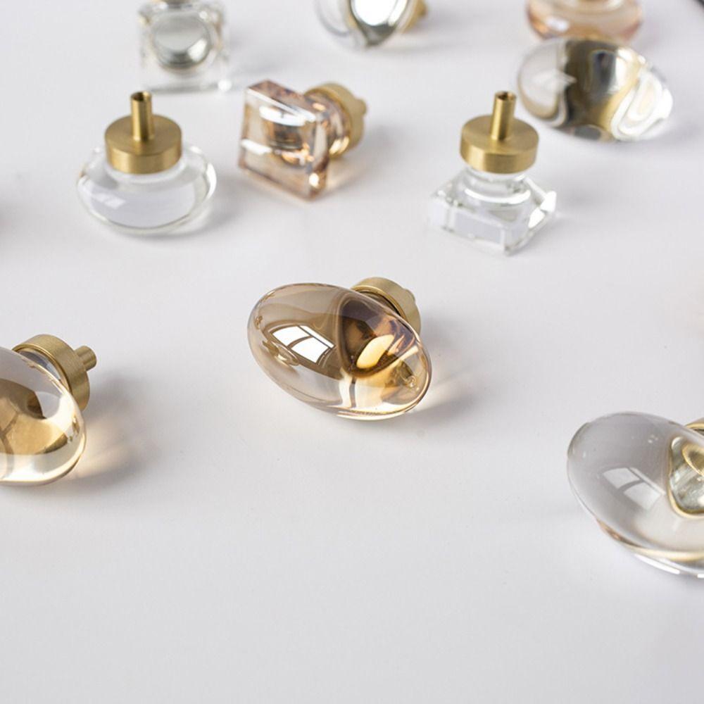 Ручка для мебели из хрустального стекла цвета шампанского / прозрачная ручка для шкафа