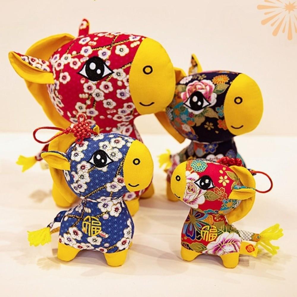 PP Cotton Plush Horse Stuffed Animal Toy Soft Chinese Horse Plush Doll Festive Decor