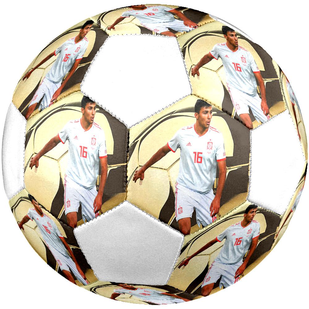 Rodri Size 5 Soccer Ball, Machine-Stitched PVC, Durable & High Bounce, All Ages Fit, fan merchandise, matches & outdoor use.