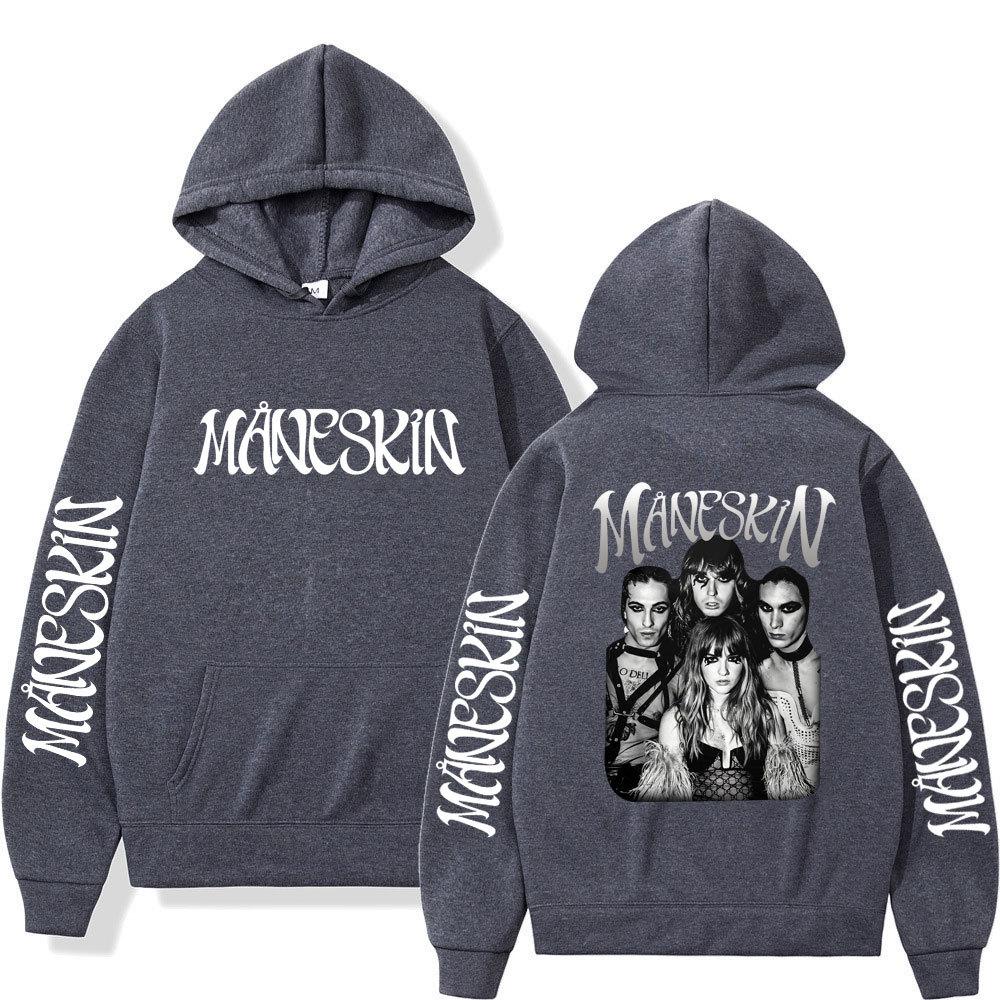Итальянская рок-группа Maneskin Худи Свитшоты с графическим принтом певца для фанатов Повседневные с длинным рукавом Мужская/Женская одежда Худи