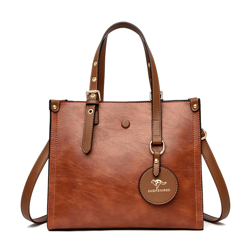 3 Layers Casual Tote Vintage Ladies Tote Hand Bag Leather Luxury Handbags Women Designer Bags for Women