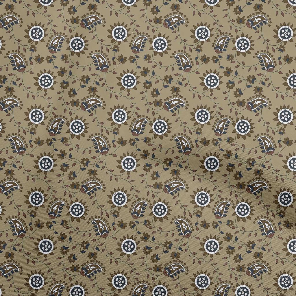 oneOone Cotton Poplin Blue Fabric Paisley Sewing Material Print Fabric By The Yard 42 Inch