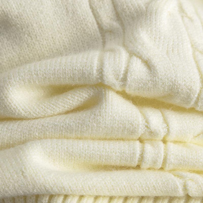 GMXIA Women's Autumn and Winter Semi-high Neck Twisted Knit Set, Casual Sweater, Pullover, Two-piece Set