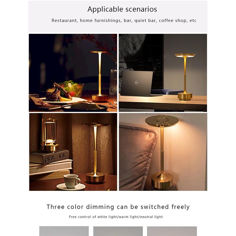 ED зарядка металлическая настольная лампа прикроватная лампа высокого класса окружающий свет бар ресторан настольное украшение настольная лампа