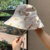 Корейская версия милой цветочной двухсторонней панамы для летних путешествий, защиты от солнца, универсальной женской кепки с маленьким ремешком