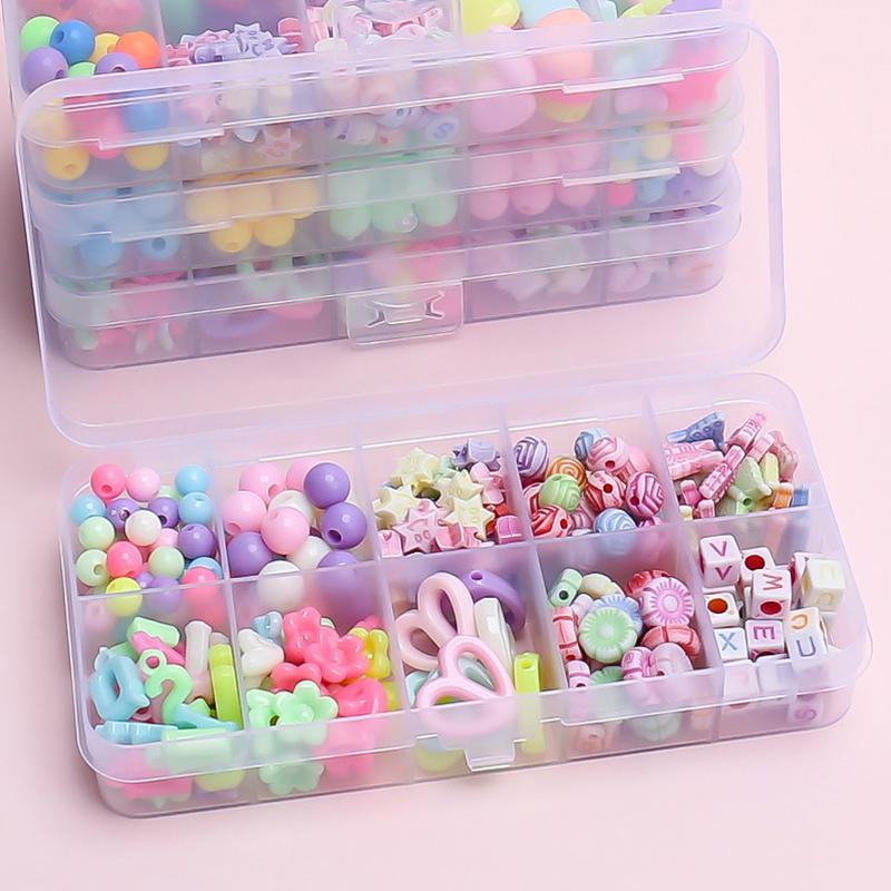 1 Set Creative Loose Spacer Beads Making Bracelet Necklace 10/24 Grid Girl Jewelry Kit Toy Diy Handmade Beaded Children'S Toys