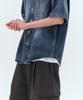 MUSINSA STANDARD Big Brush Relaxed Short Sleeve Denim Shirt [Medium Indigo]