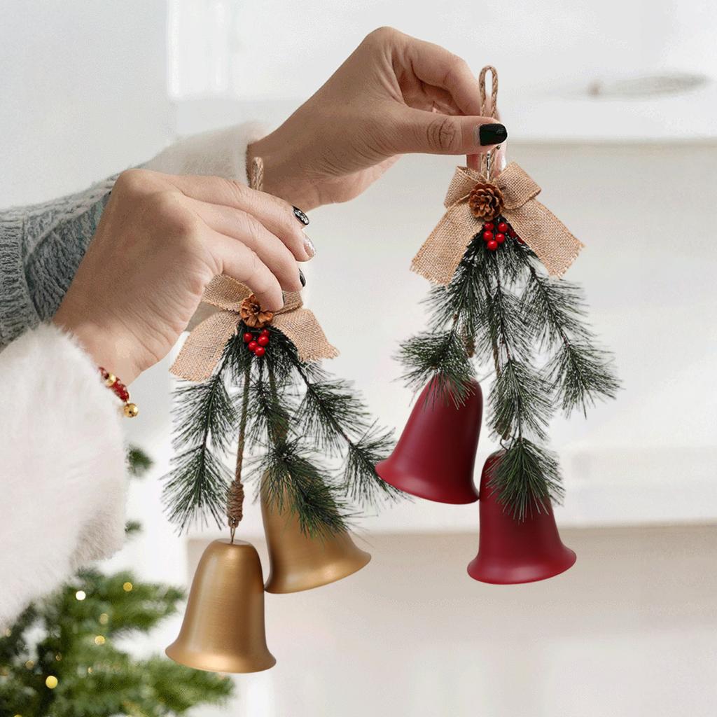 3D StereoscopicChristmas Bell Decoration Pendant Christmas Interior Wall Decoration Needles Linen Bell Decoration