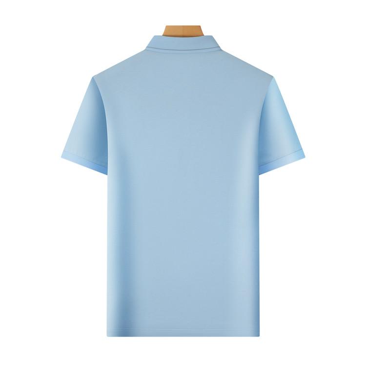 30% Mulberry Silk Cool, Breathable, Skin friendly Short sleeved Polo Shirt for Men's Summer Basic Versatile T-shirt