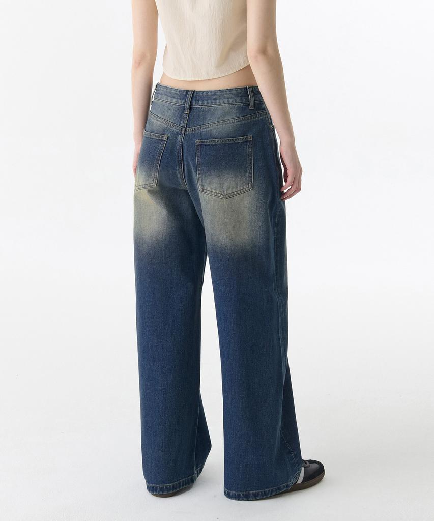 MUSINSA STANDARD WOMAN Женские Большие Широкие Джинсовые Брюки [Ржаво-Синий]