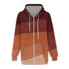 Women's Long Sleeve Print Sweatshirt Long Sleeve Pocket Jacket Zipper Hoodie Coat