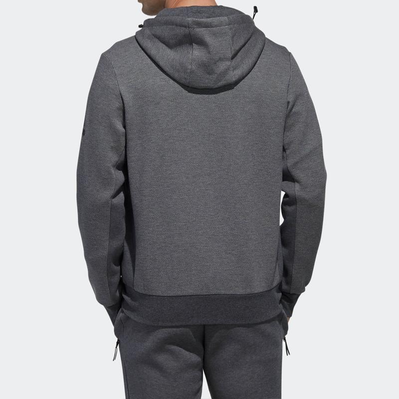 adidas Мужская куртка с капюшоном Double Knit, серая, DW4594