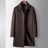 Men's Woolen Coat Autumn and Winter Medium and Long Executive Lapel Take-off Goose Down Liner Middle-aged Business Double-sided Woolen Coat