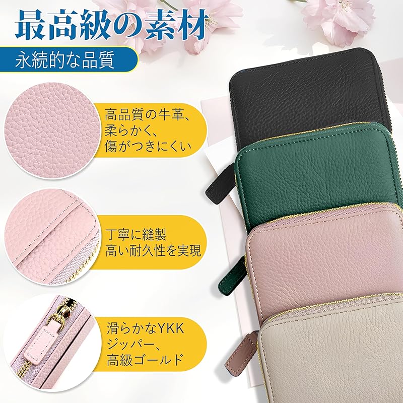 [COCA-DG] Mini Wallet Store Bills Without Folding Them Compact Bi-fold Large Capacity Bellows Card Case Box Type Coin Purse YKK Zipper Genuine Leather