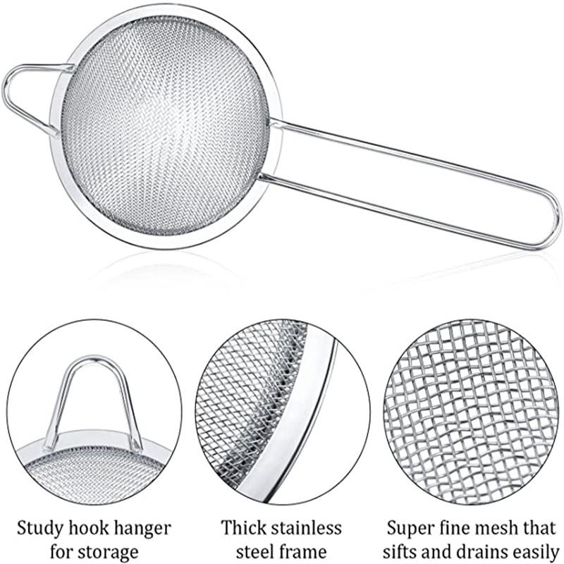 Cocktail Strainer Stainless Steel Tea Strainers Conical Food Strainers Fine Mesh Strainer Practical Bar Strainer Tool