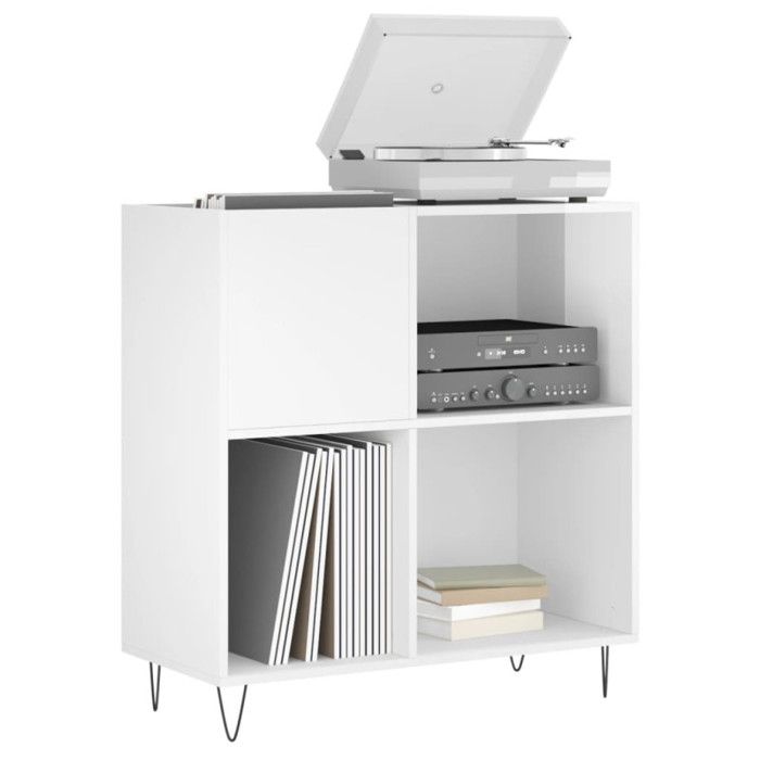 VidaXL Record Cabinet High Gloss White 84.5x38x89cm Engineered Wood 831774