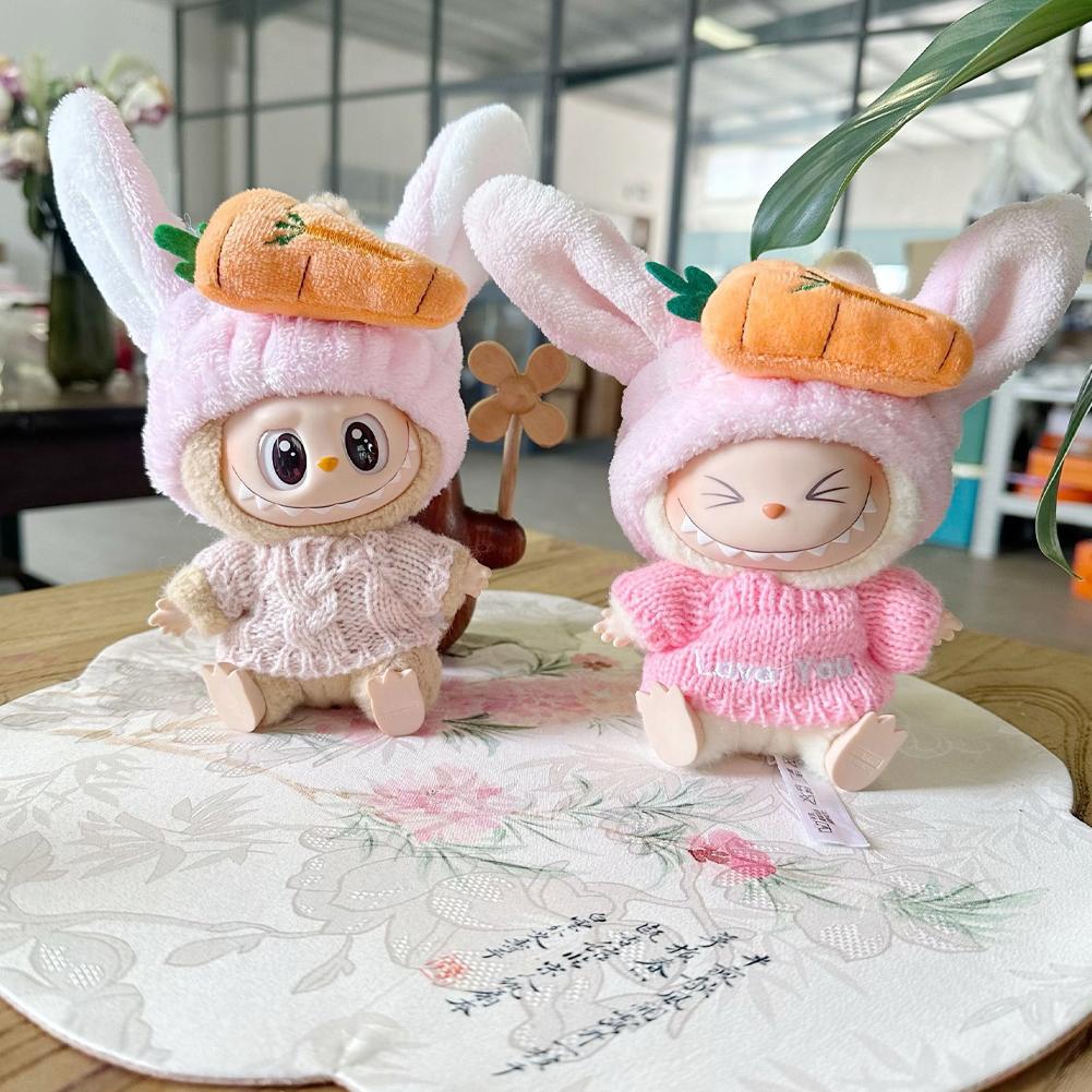 Для 17 см Кукольная одежда Лабубу Модная одежда Толстовки Кукольная одежда Цветовые толстовки Кукольные аксессуары Милые украшения Маленькая одежда