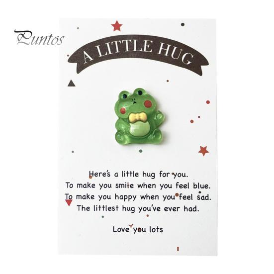 Карманный мультяшный динозавр, украшение с поздравительной открыткой, маленькое объятие, зеленая лягушка, украшение из смолы, друзья, семья, день рождения, годовщина, подарок